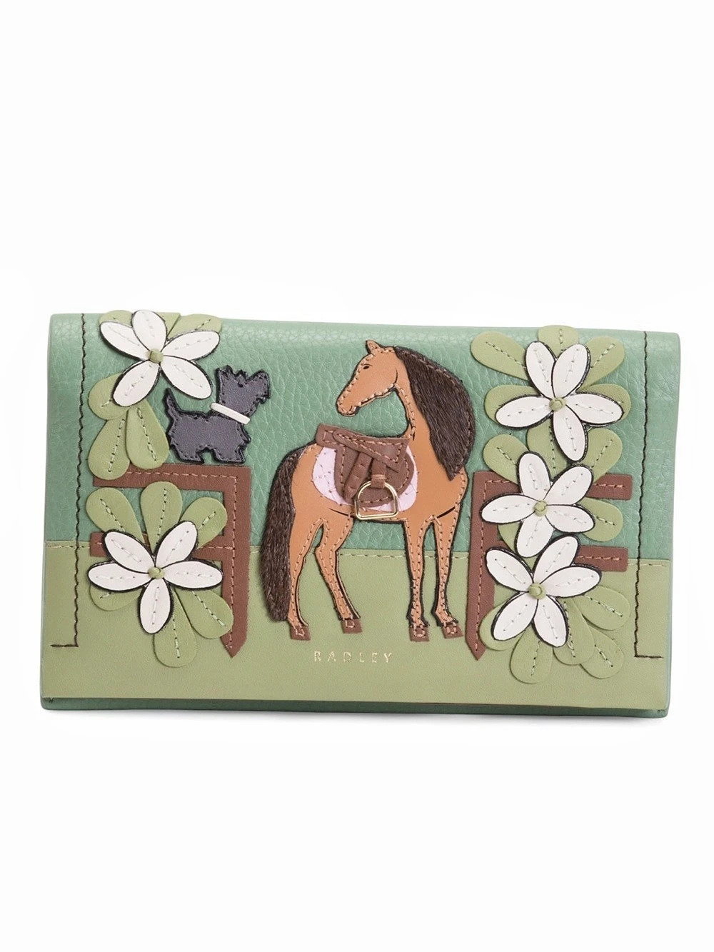 NWT-Radley London-Lunar New Year-Med Flap-Over Wallet-Horse🐎Floral🌼Appliqué-$108 - Picture 12 of 14